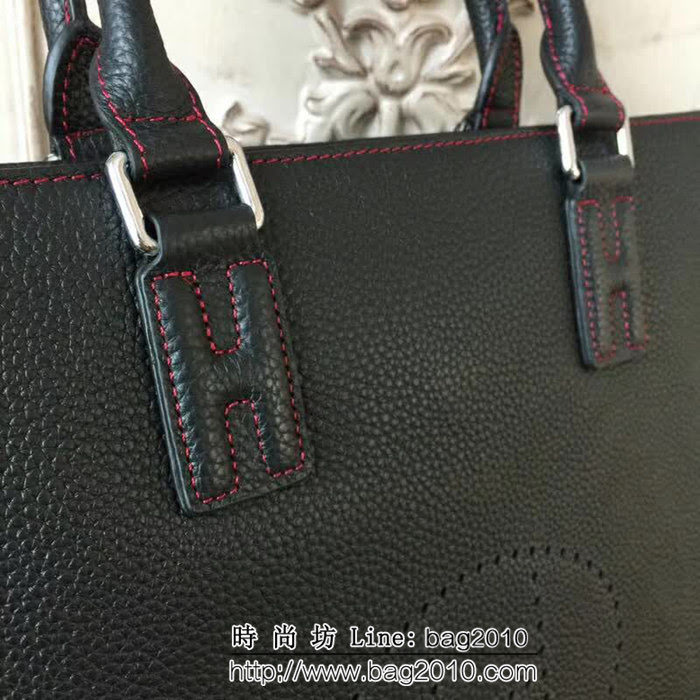 HERMES愛馬仕 最新款 原版牛皮 經典時尚 男士公事包 可手提斜挎 8813-1 JD1222